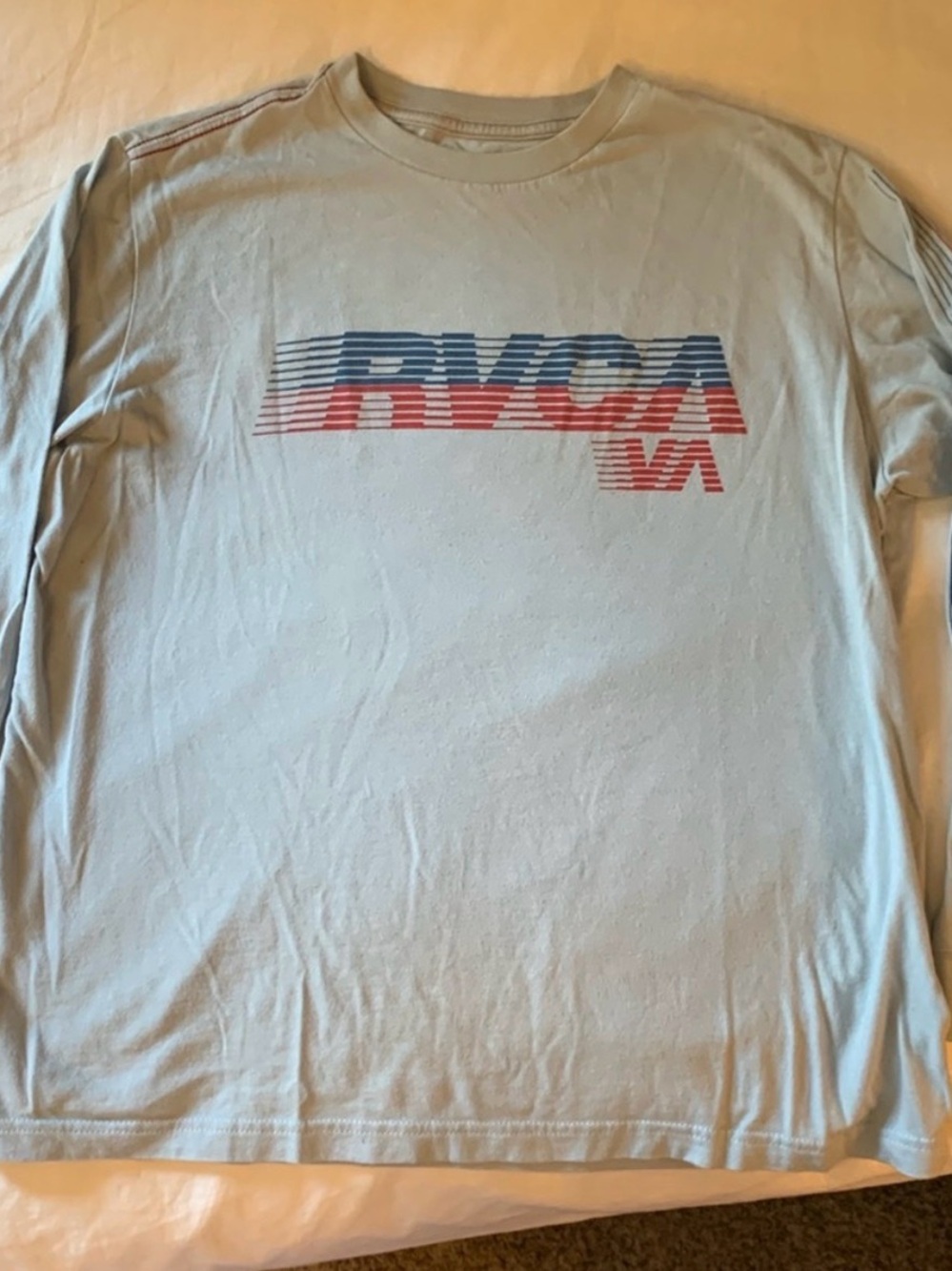 RVCA Boys Long Sleeve Logo Shirt - Light Blue
